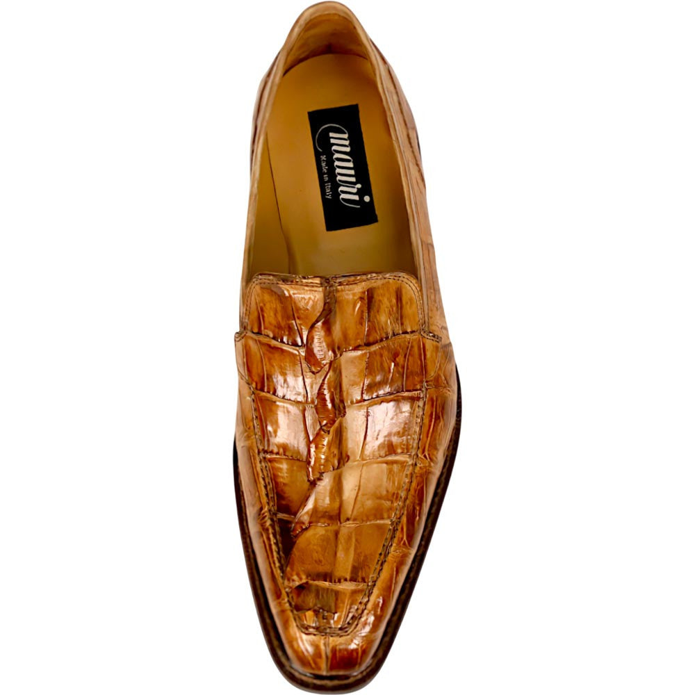 Mauri Orefici Men's Cognac Shoes Exotic Crocodile / Hornback Tail Loafers