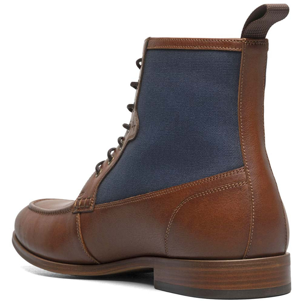 Brumley Moc Toe Lace Up Boots Oxford | Stacy Adams Dress Boots in Tan & Navy for Men