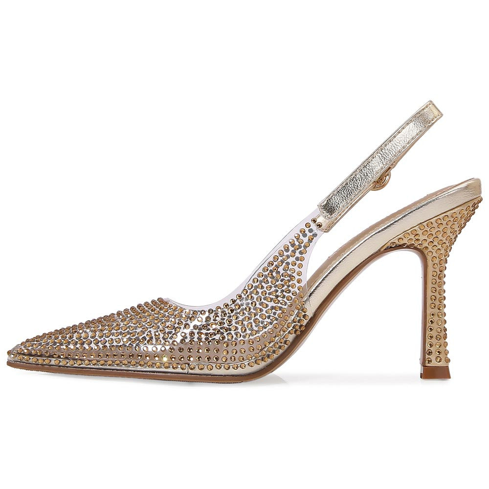 Lady Couture Irene 3.5” High Heel Pumps in Gold