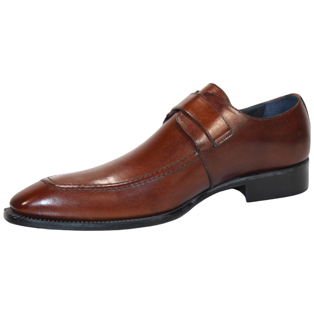 Duca Garda Men's Brown Calf-Skin Leather Monkstrap Oxfords Shoes
