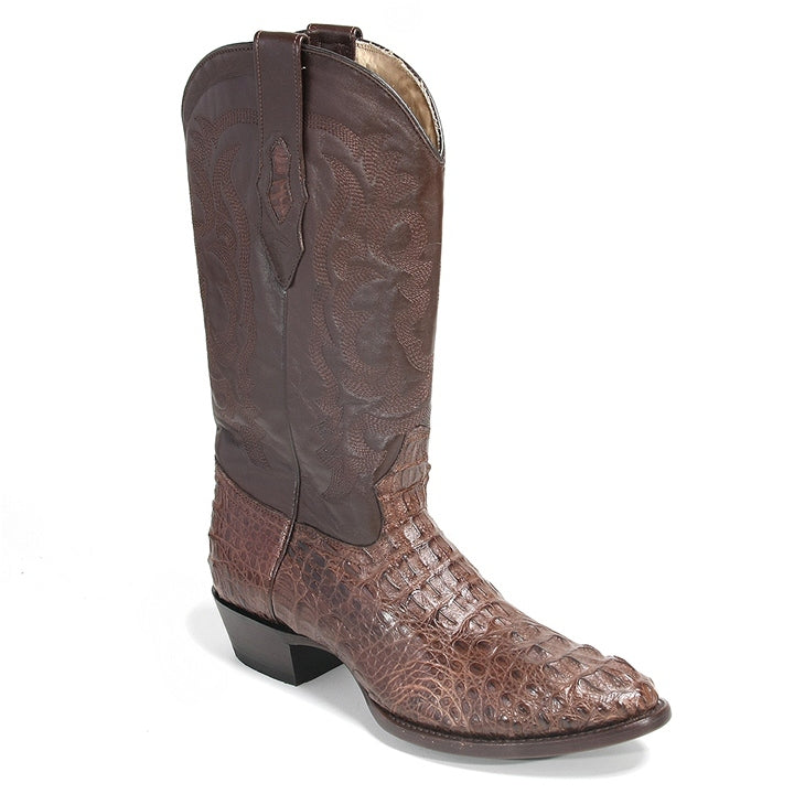 Los Altos Brown Boots Natural Crocodile Skin