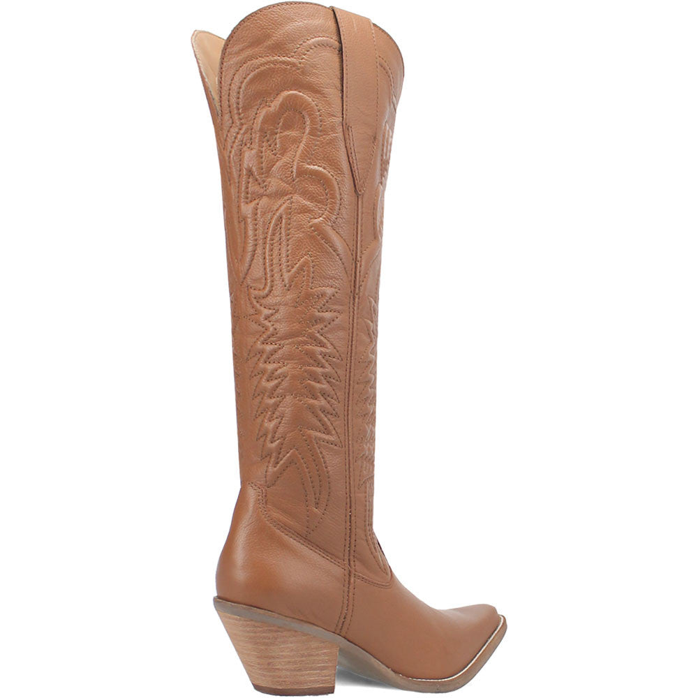Dingo Raisin Kane Brown Embossed Zipper and Snip Toe Leather Boots