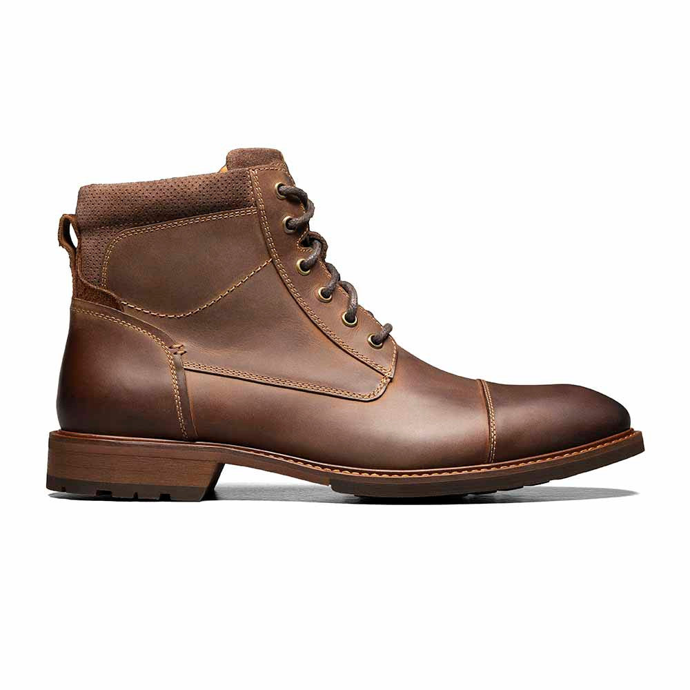Florsheim Lodge Brown CH Cap Toe Lace Boots