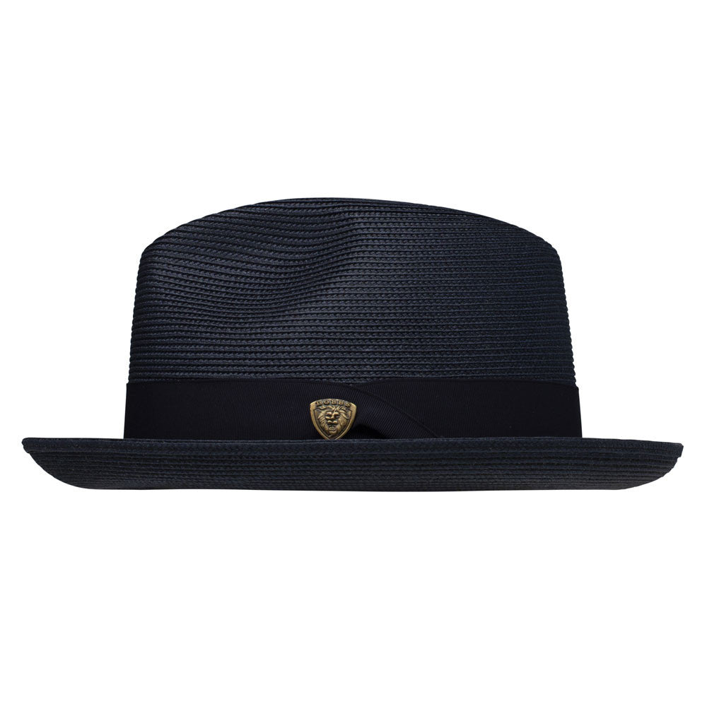 Dobbs Rosebud Navy Florentine Milan Straw Hat