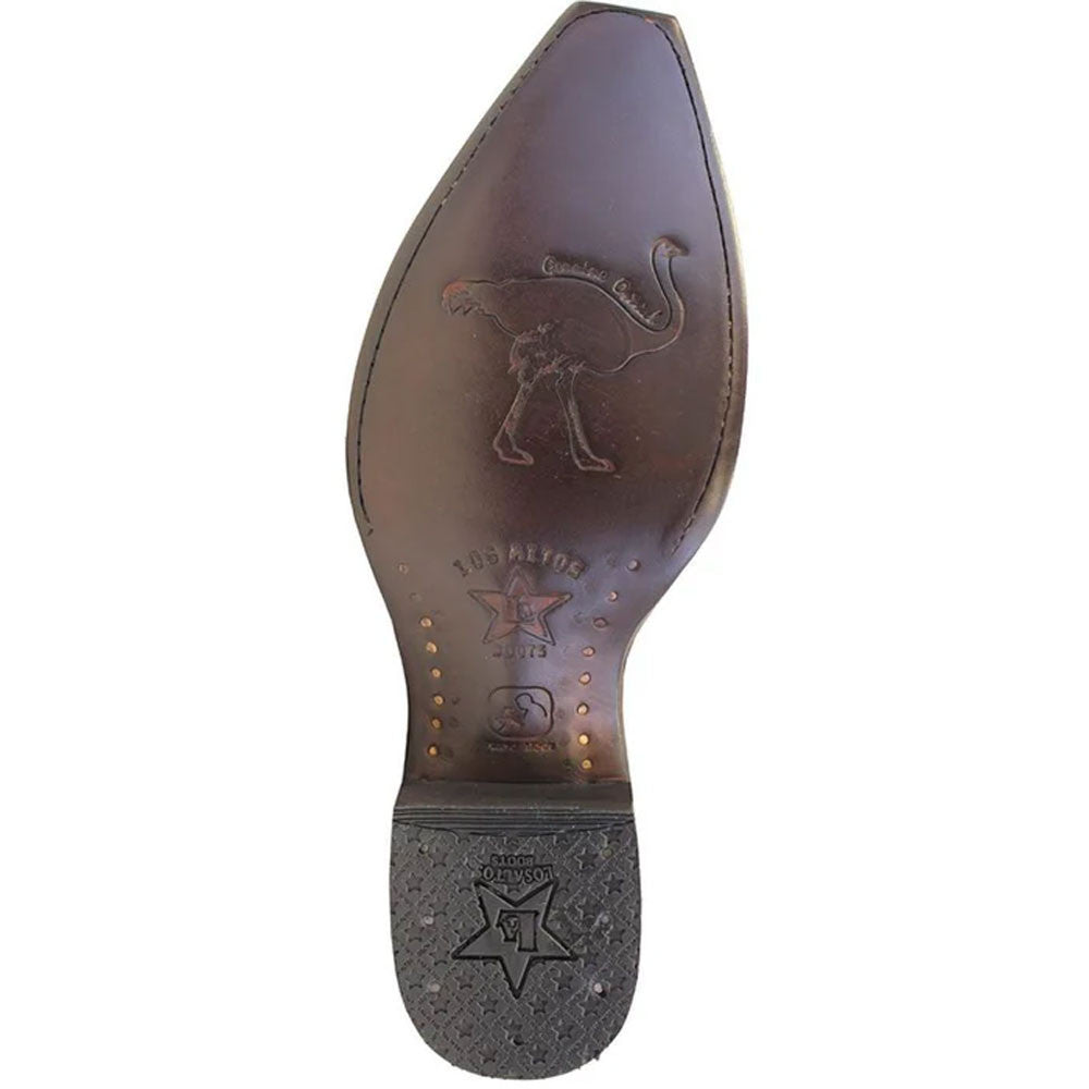 Los Altos Brown Snip Toe Genuine Ostrich