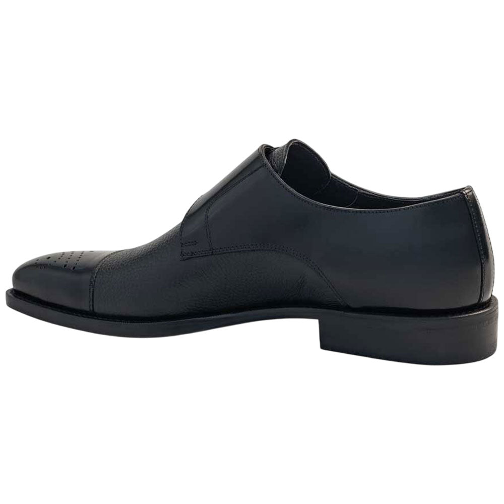 Phoenix Black Genuine Deerskin Monkstraps by Mezlan