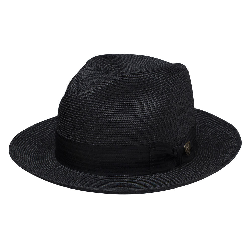 Dobbs Harrod Florentine Milan Straw Hat in Black