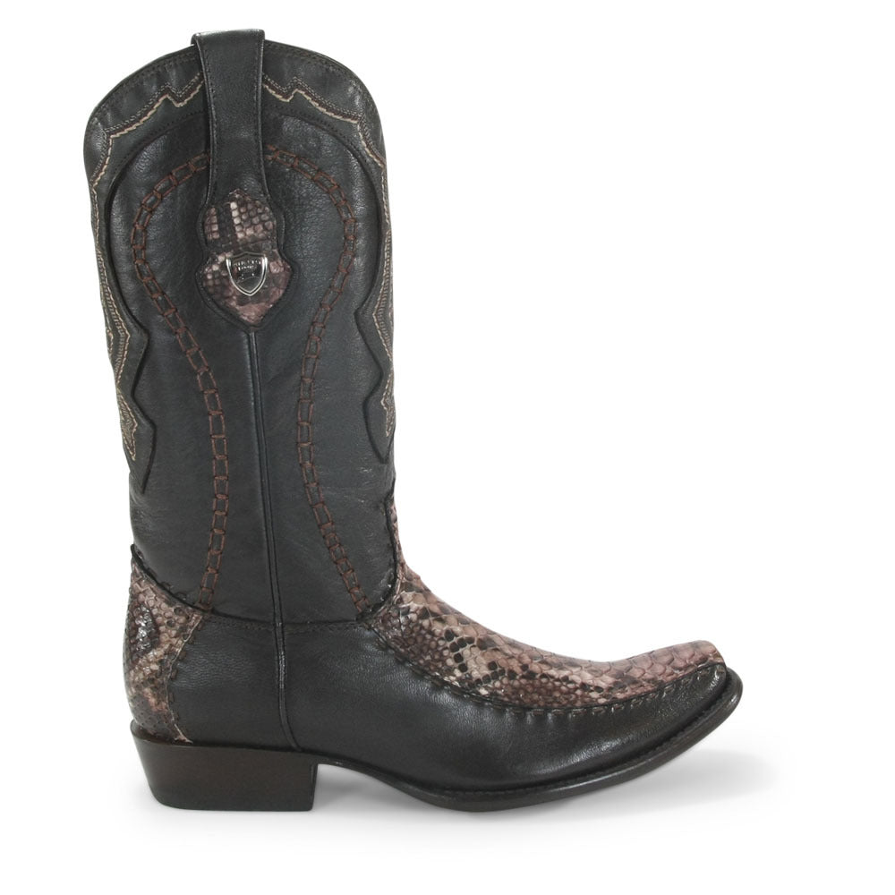 Wild West Rustic Brown Python & Deer Dubai Toe Boots