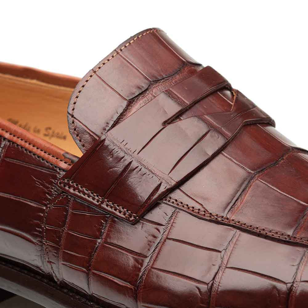 Mezlan Piccolo Sport Genuine Alligator Penny Loafer - Men's Exotic Leather Slip-On Handmade in Spain