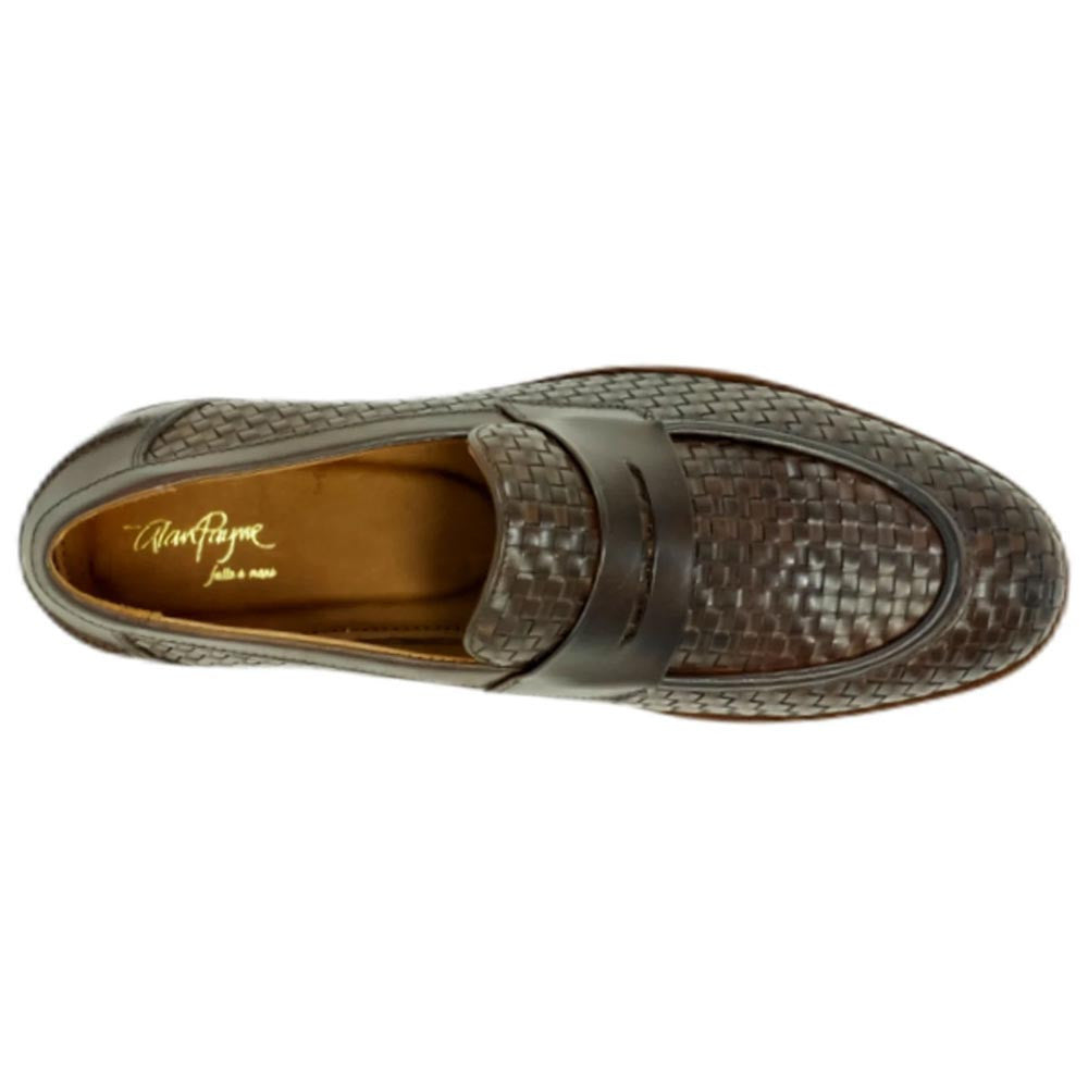 Alan Payne Boca Brown Woven Penny Slip On Loafers