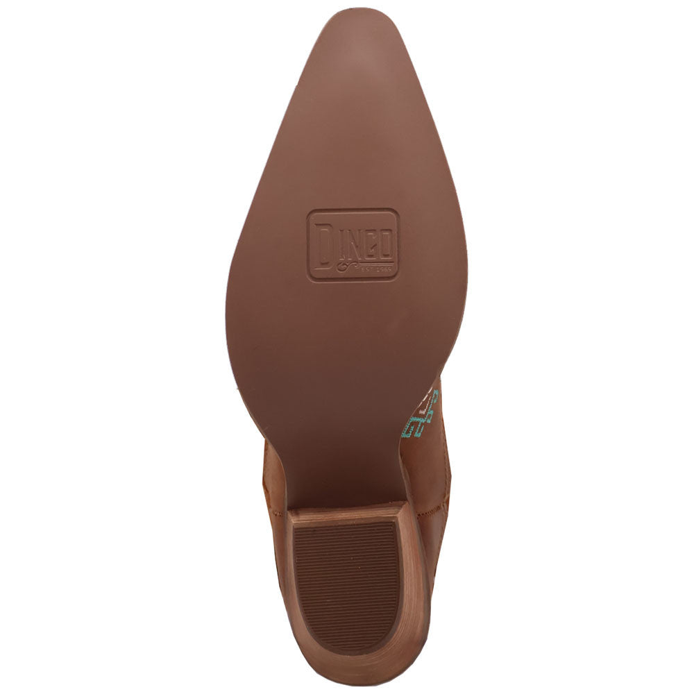 Tequila Sunrise Suede Brown with Turquoise Embroidered Fringe Women Boot | Dingo