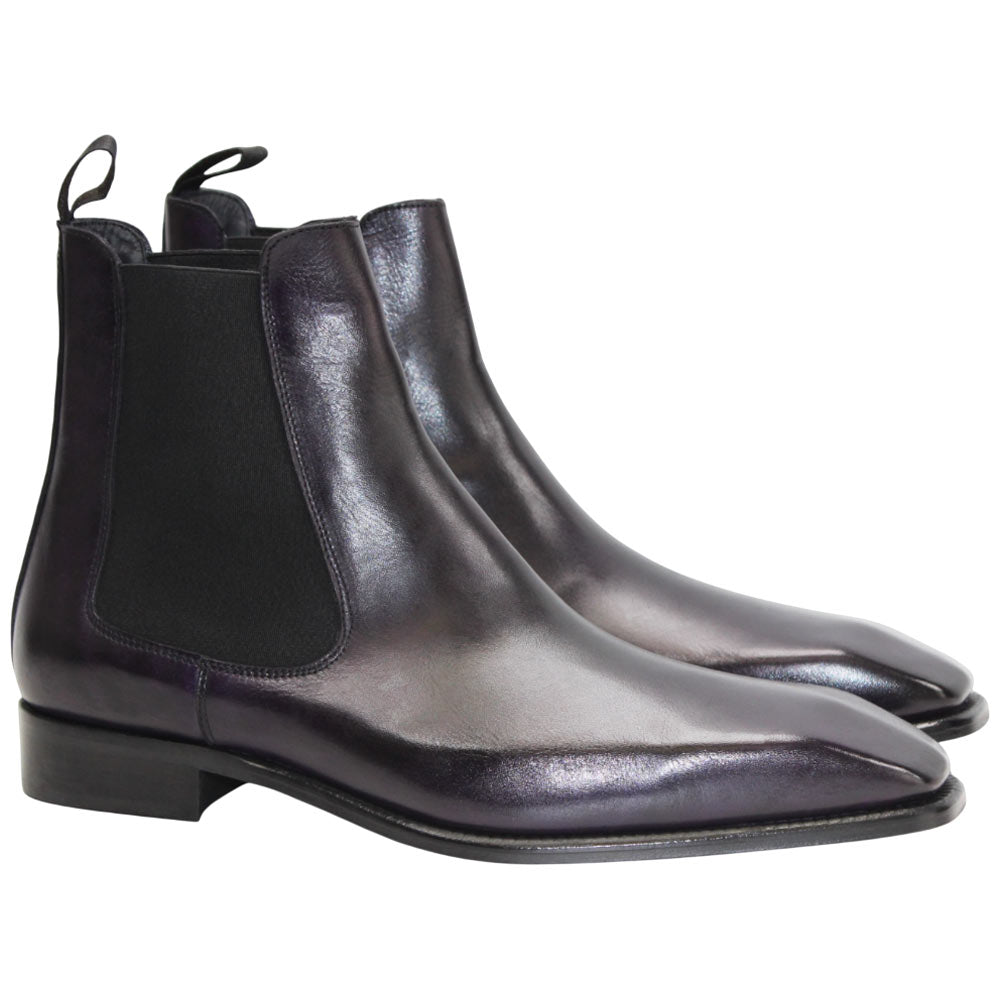 Duca Empoli Men's Purple Calf-Skin Leather Boots
