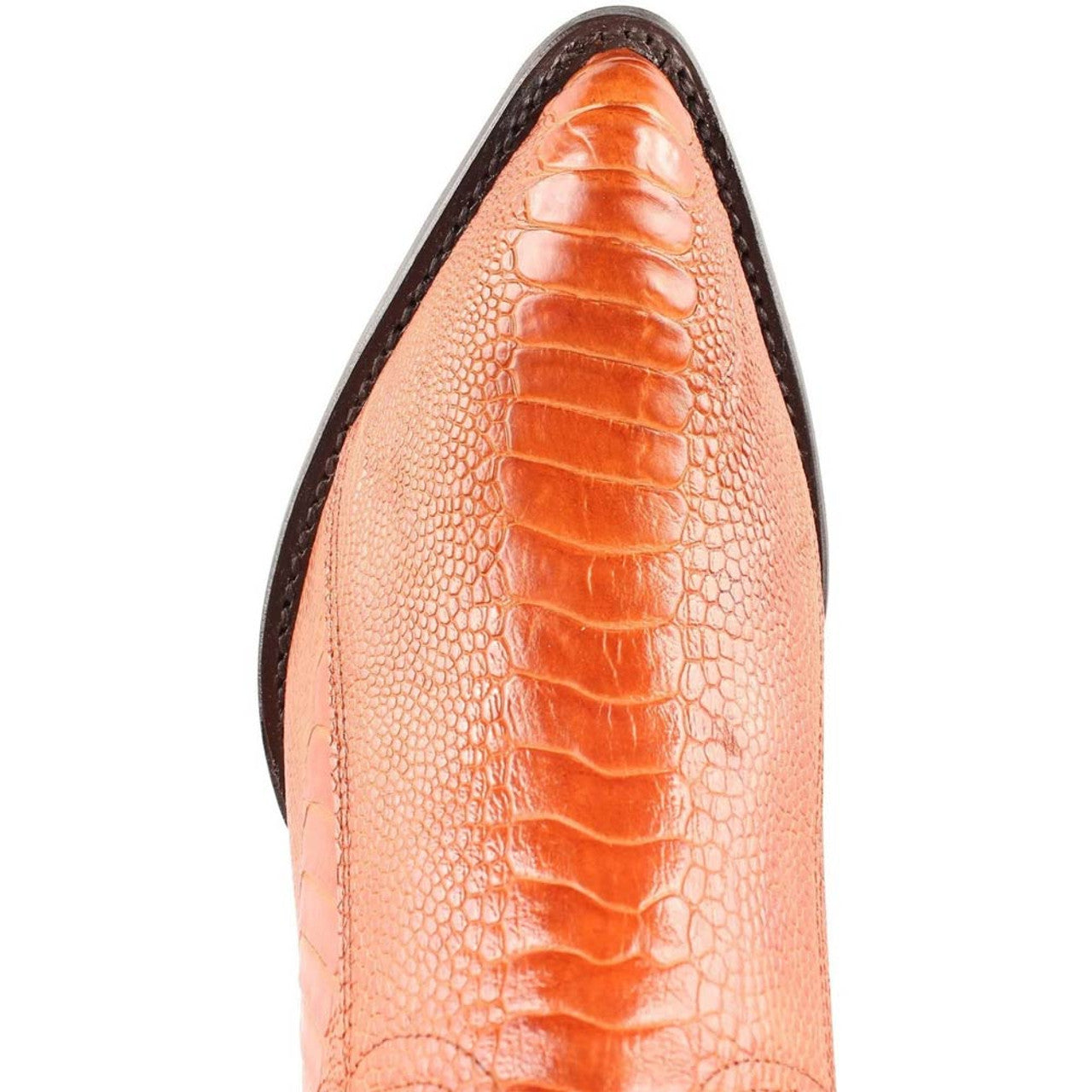 Wild West Cognac Genuine Ostrich Leg Boots