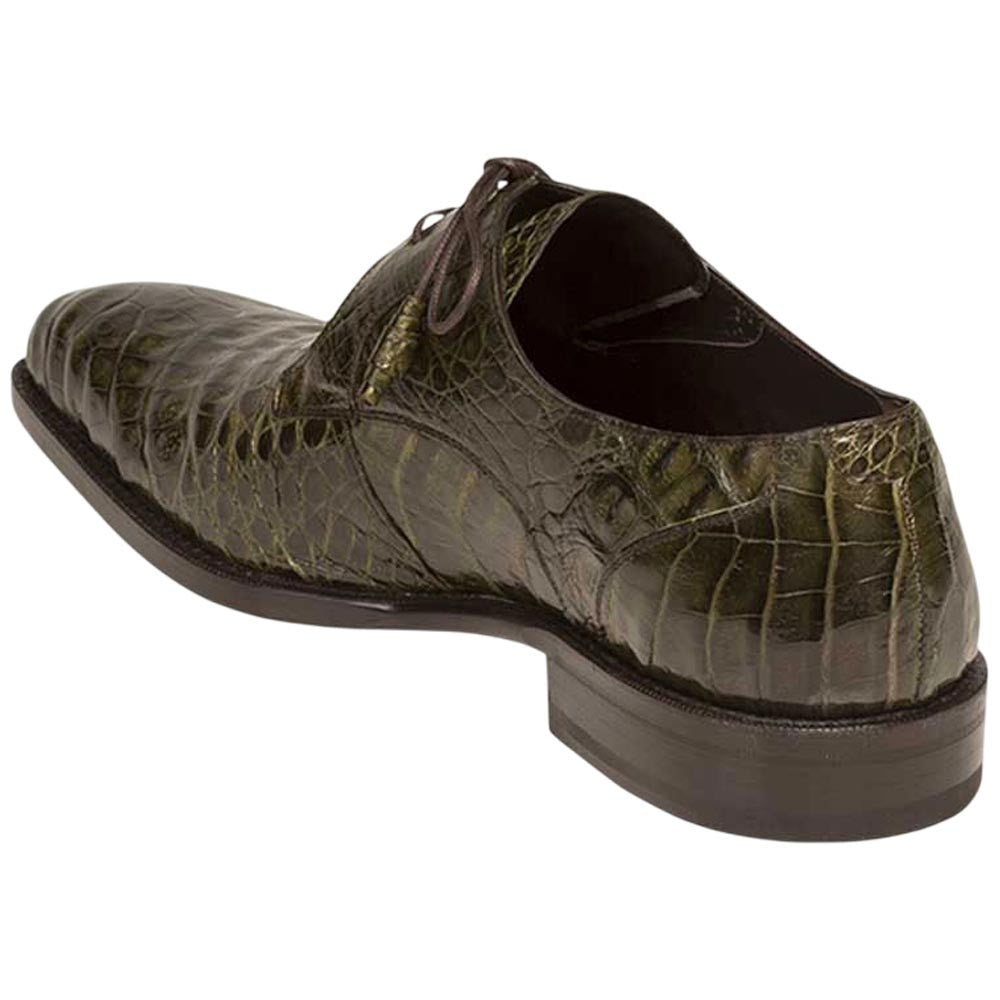 Mezlan of Spain Genuine Crocodile Skin Olive Derby Shoes ANDERSON (USA Men Size)