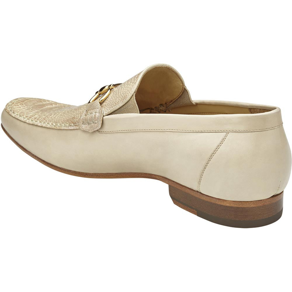 Belvedere Bruno Cream Men's Genuine Ostrich Leg & Italian Calf Loafers