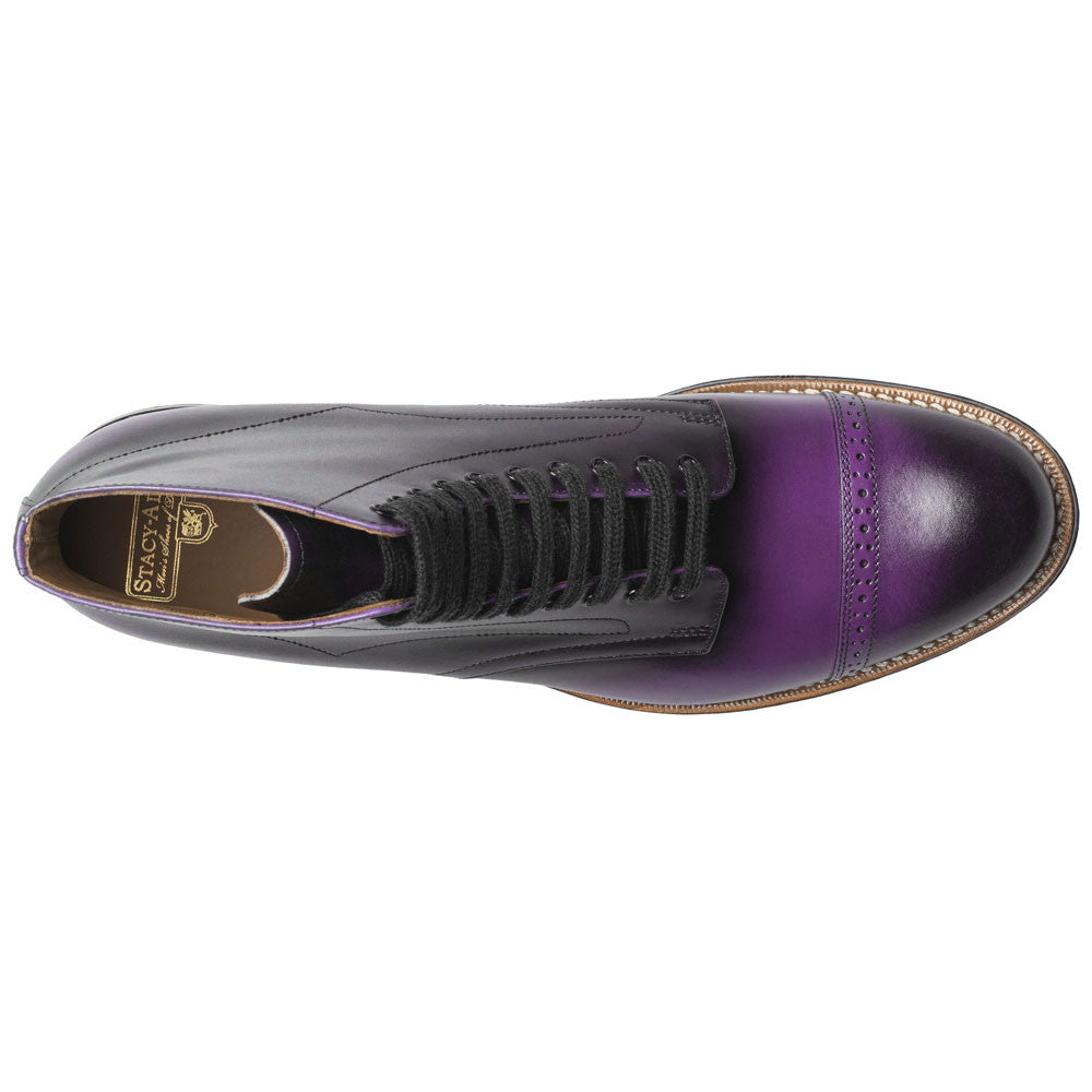 Stacy Adams Madison Purple Anaconda Print Leather Cap Toe Boots (USA Men Size)