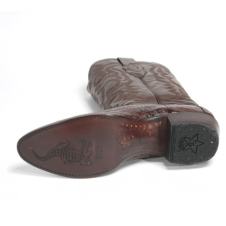 Los Altos Brown Genuine Caiman Crocodile Belly Skin