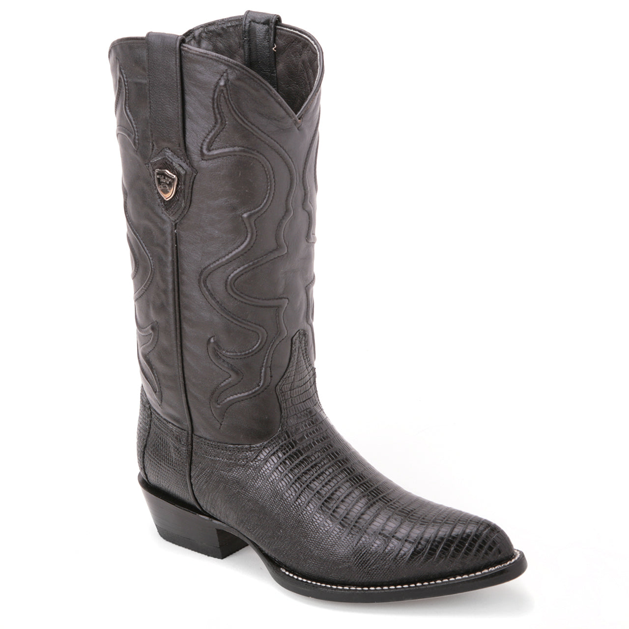 Wild West Black Genuine Teju Lizard Skin Boots