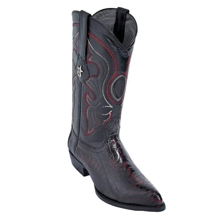 Los Altos Black Cherry J-Toe Genuine Ostrich Leg