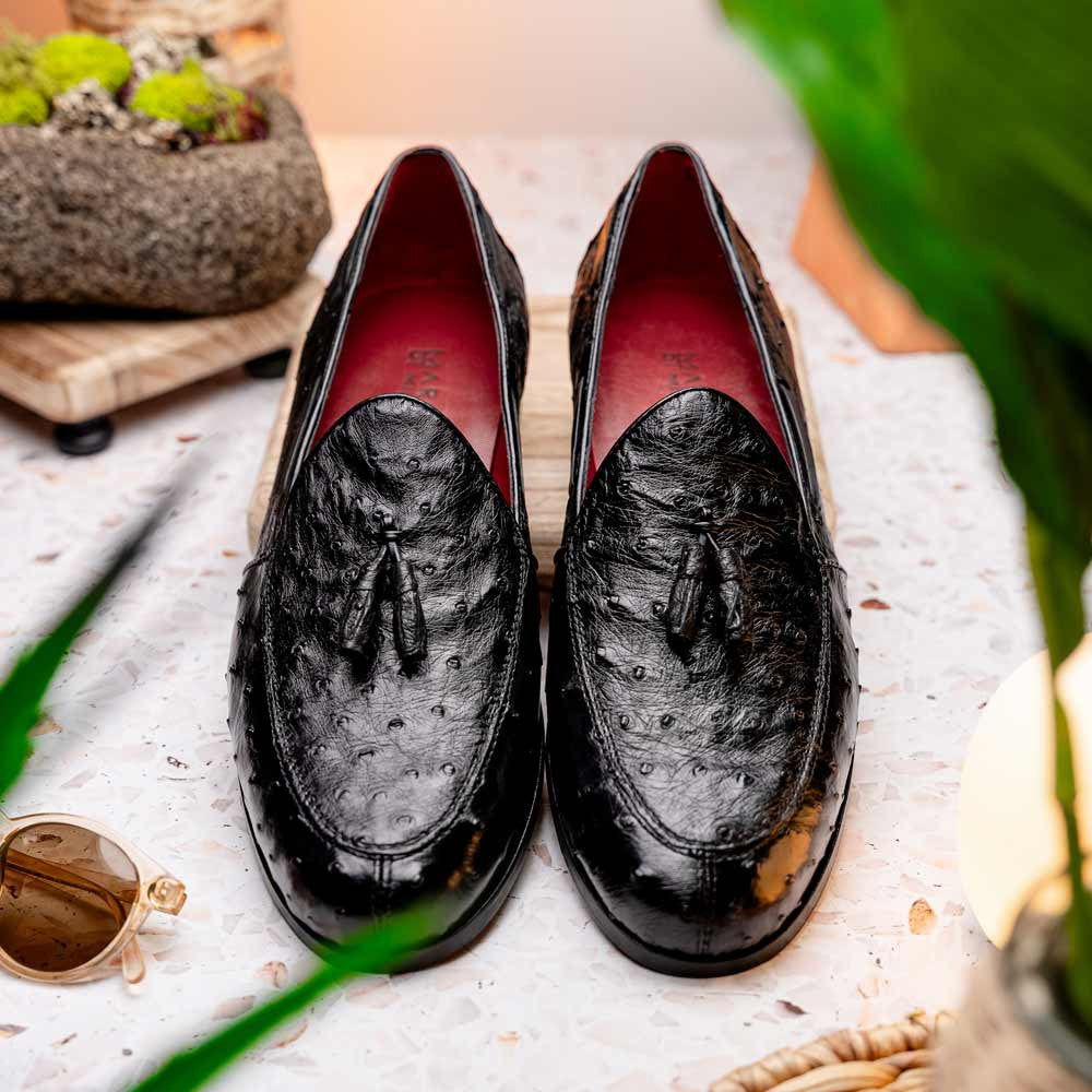 Marco Di Milano Aubiere Black Ostrich Loafers