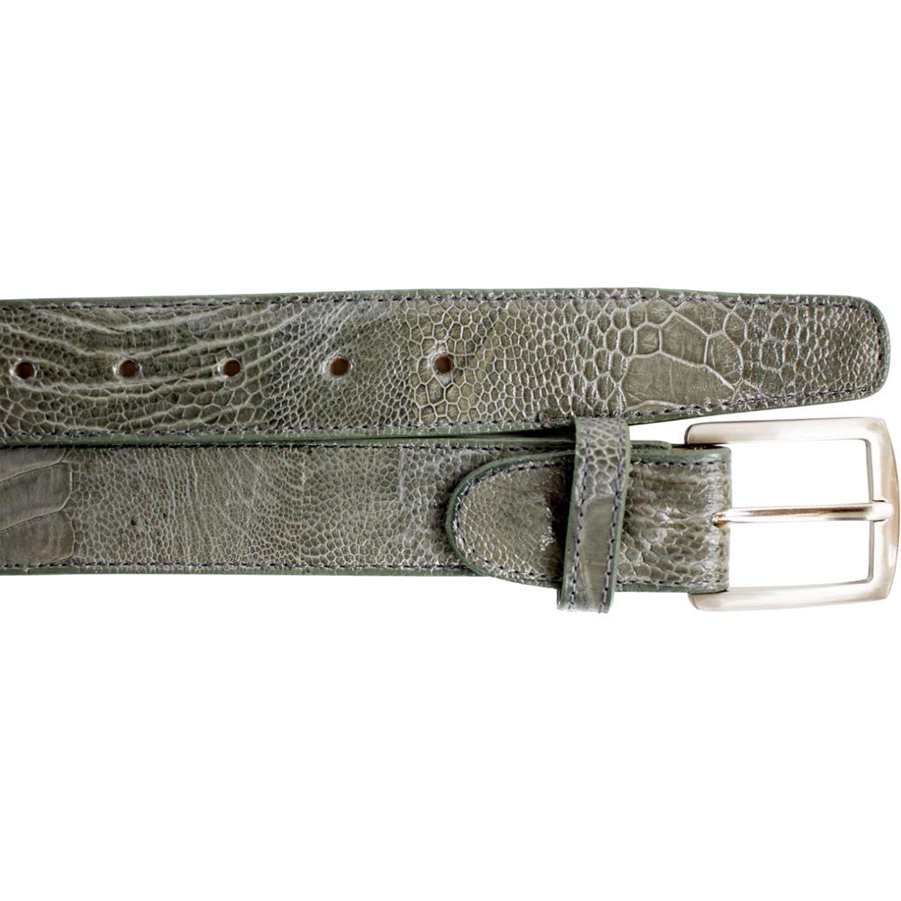 Belvedere Men's Gray Ostrich Leg Belt