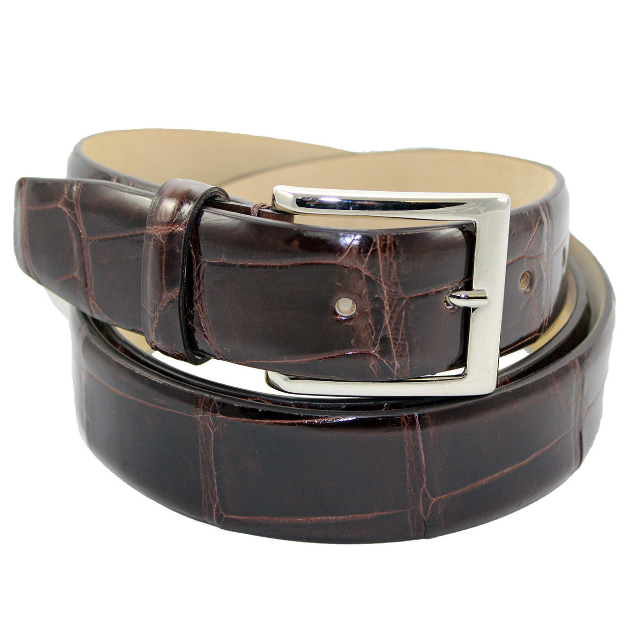 Fennix Chocolate Brown Body Alligator Dress Belt