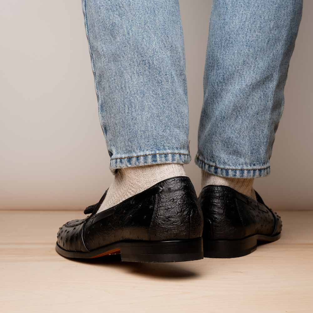 Marco Di Milano Aubiere Black Ostrich Loafers