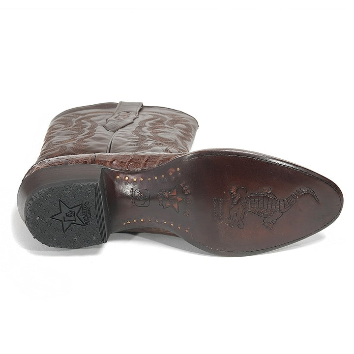 Los Altos Brown Boots Natural Crocodile Skin