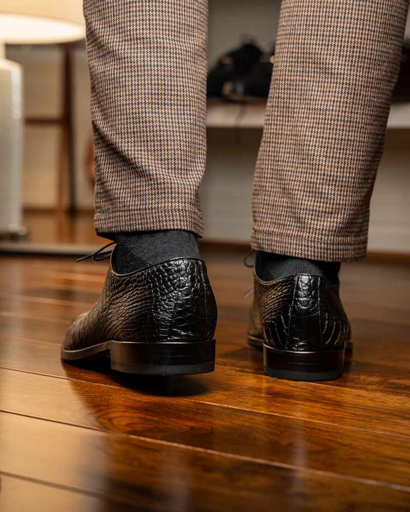Marco Di Milano Bono Black Alligator Dress Shoes