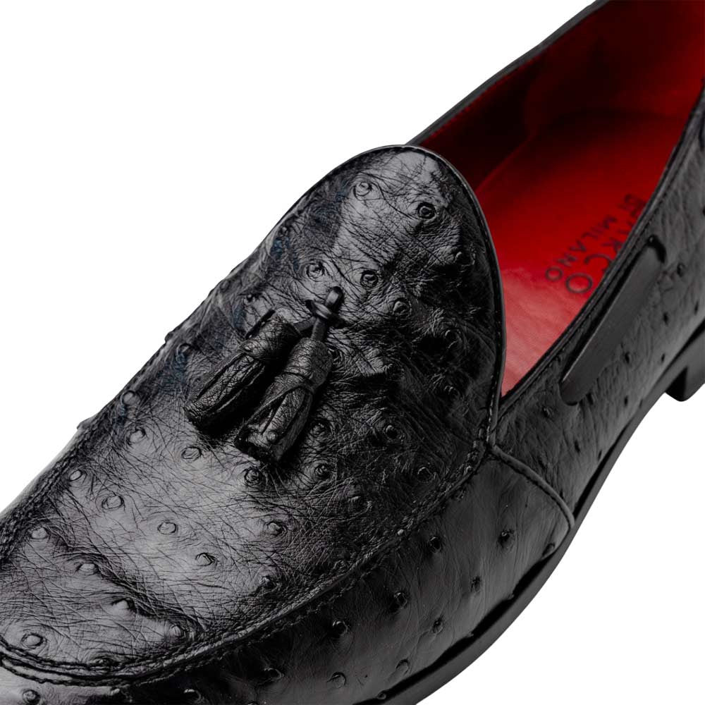 Marco Di Milano Aubiere Black Ostrich Loafers