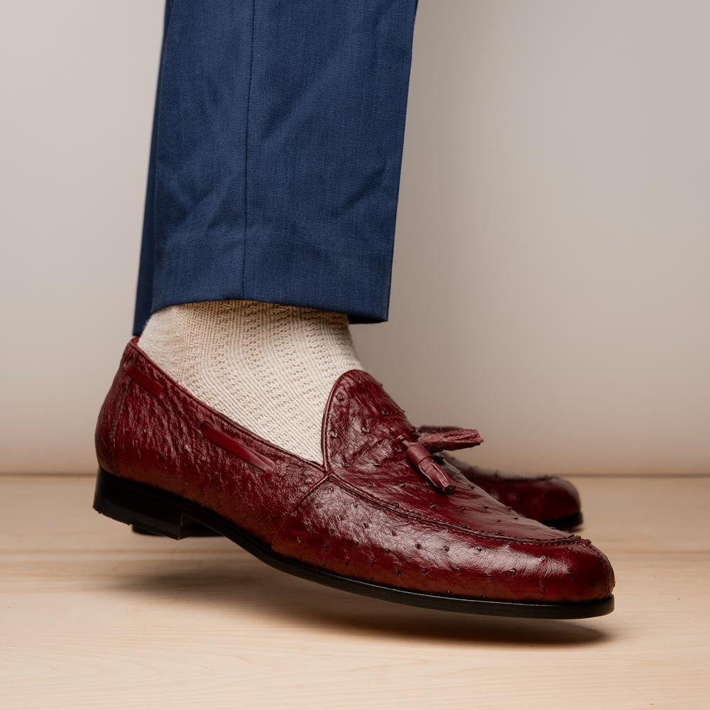 Marco Di Milano Aubiere Wine Ostrich Loafers