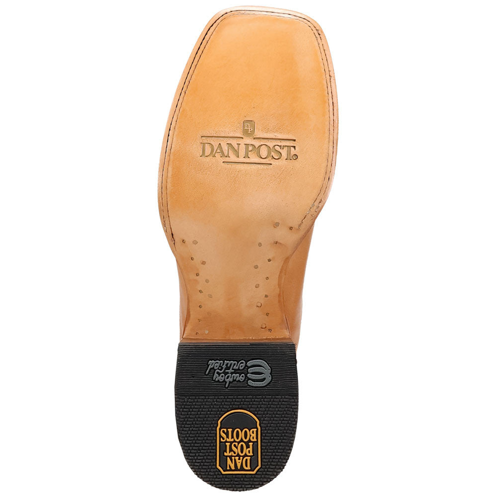 Dan Post Sonara Honey Leather Broad Square Toe Western Cowboy Boots