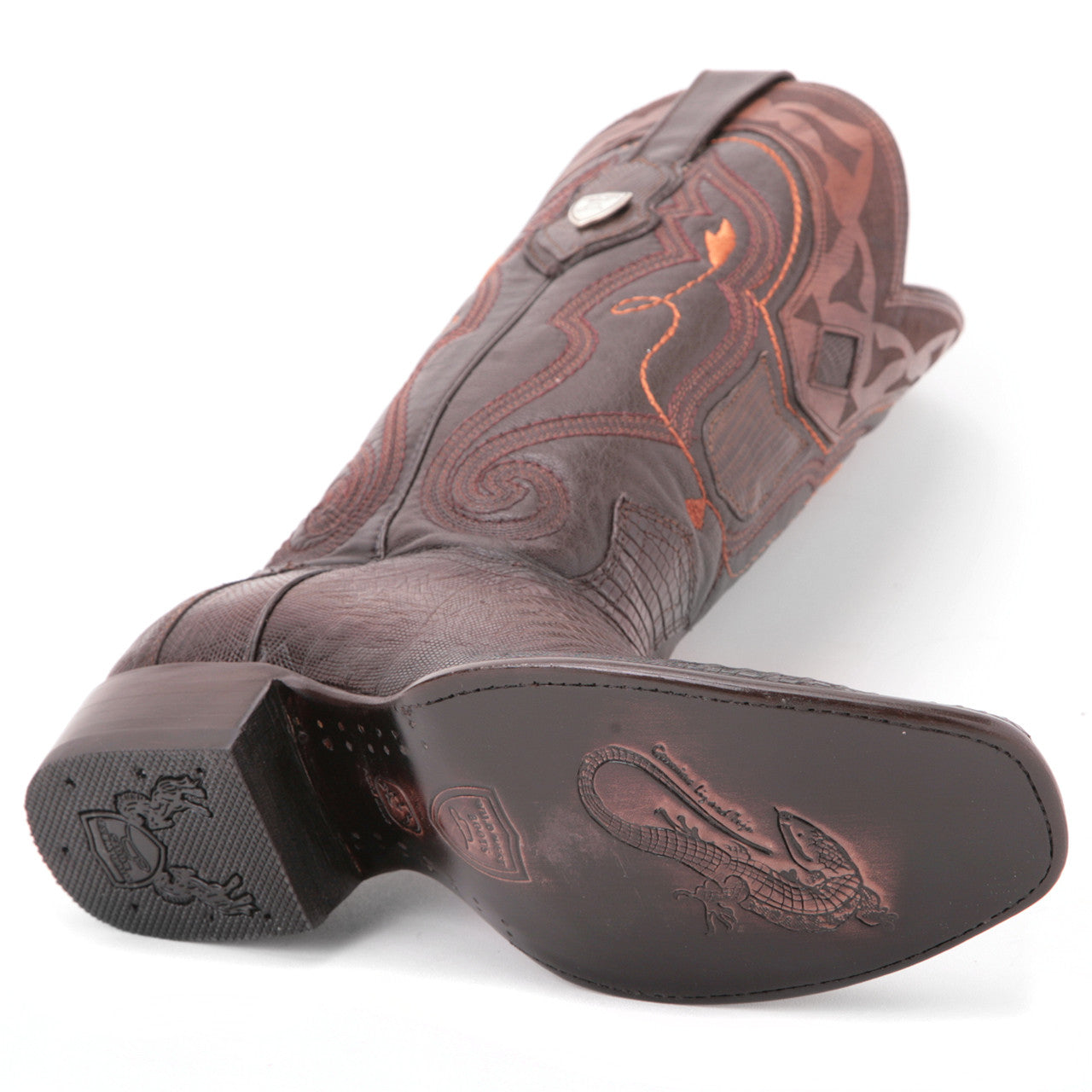 Wild West Brown Genuine Lizard Skin Boots