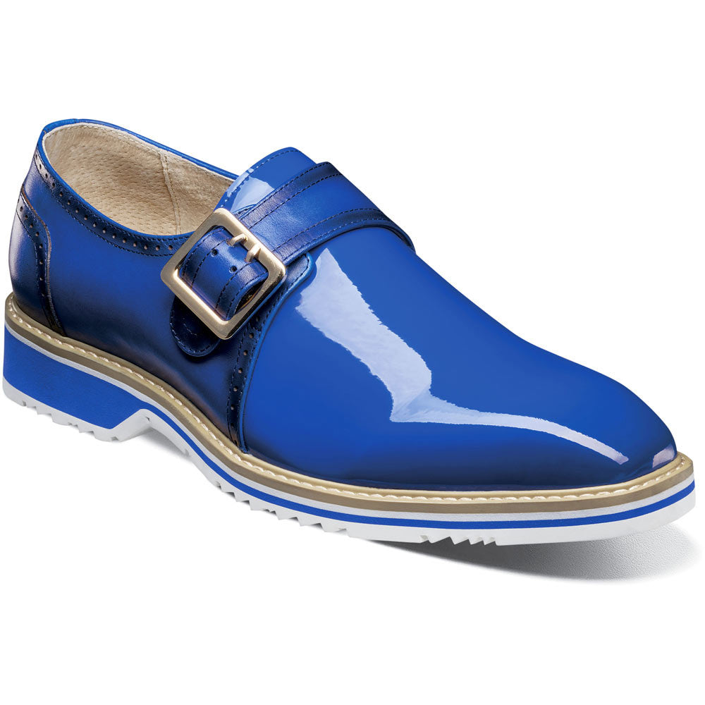 Stacy Adams Bartram Plain Toe Monk Strap in Blue