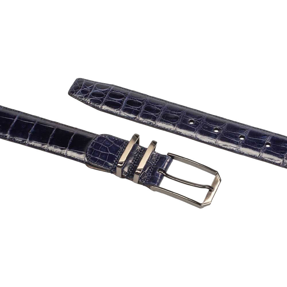 Mezlan Men's Genuine Crocodile Belt in Blue