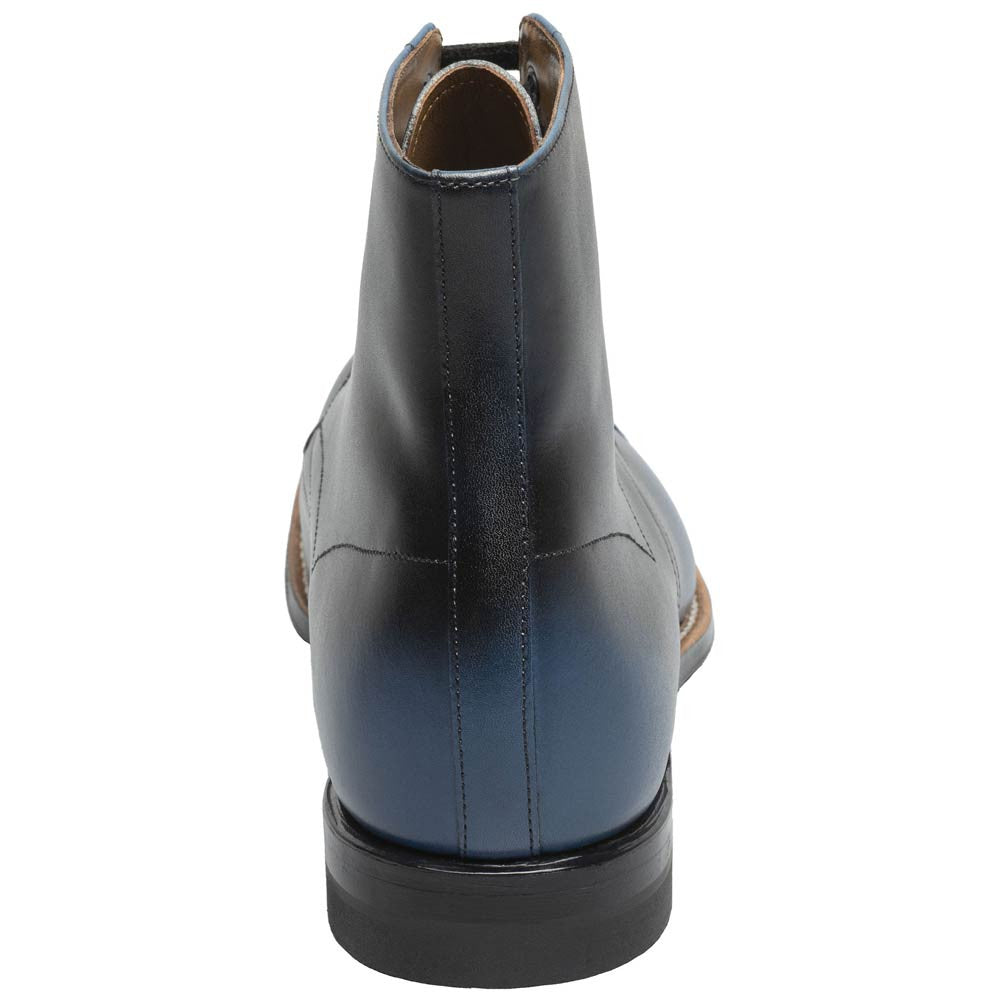 Stacy Adams Madison Blue Anaconda Print Leather Cap Toe Boots (USA Men Size)