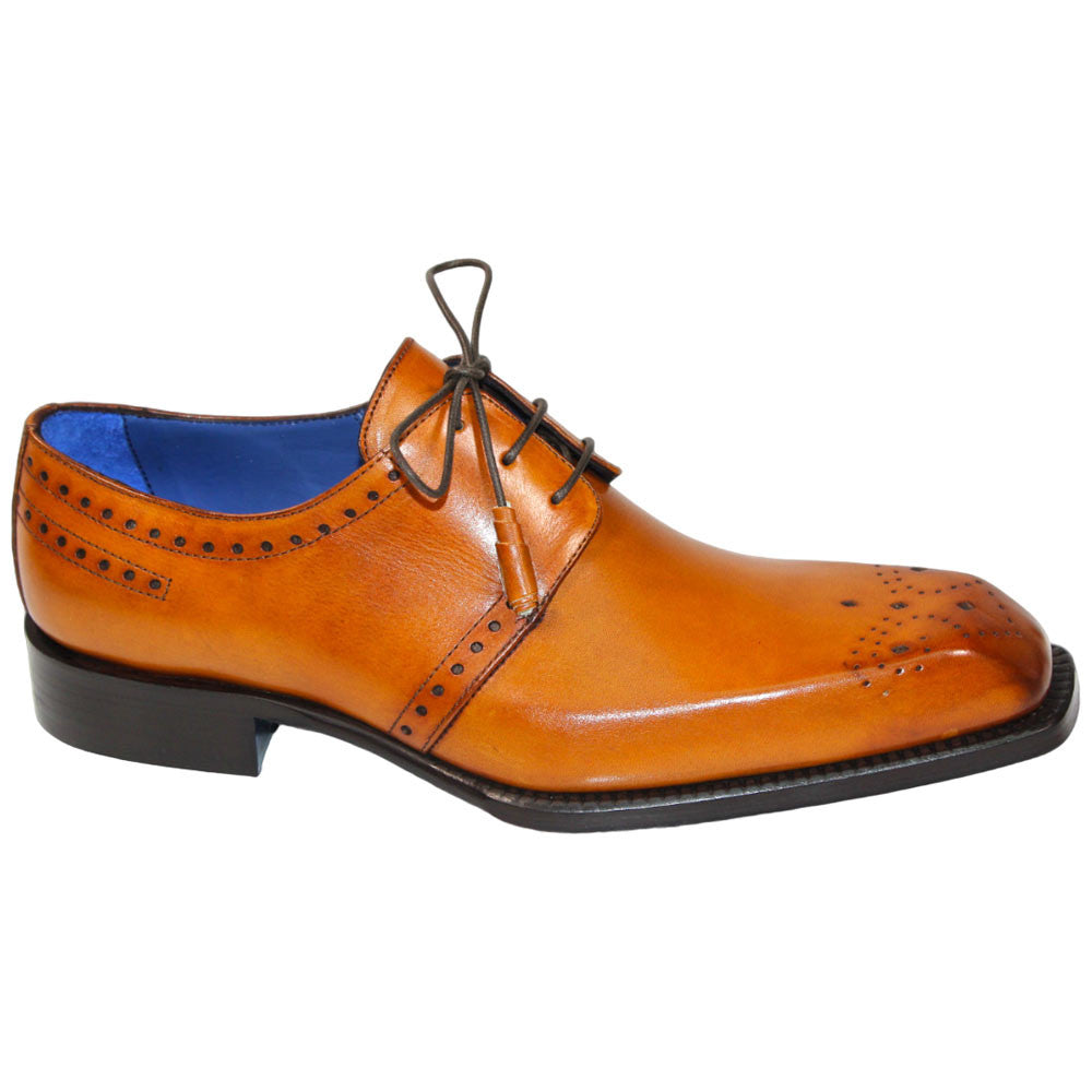 EMILIO FRANCO Lando Gold Calf-Skin Leather Oxfords Shoes