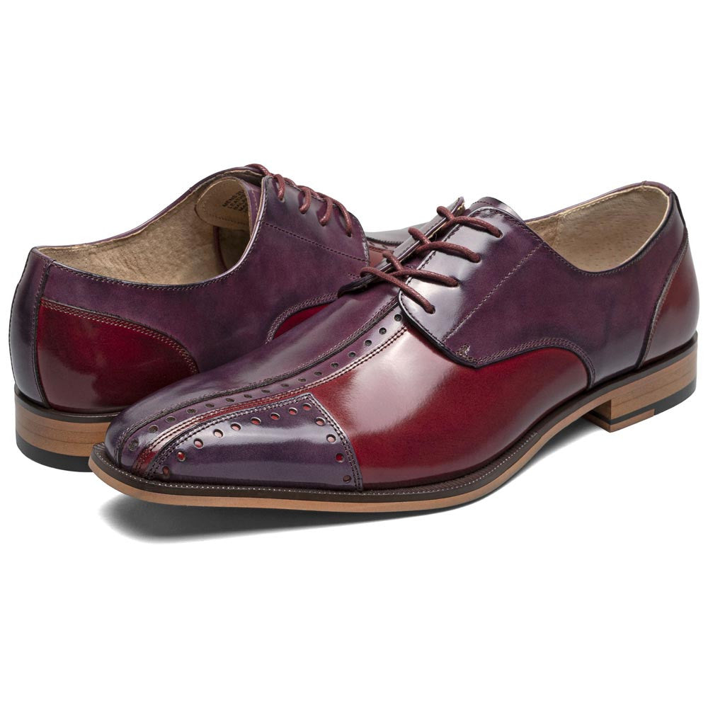 Palmento Modified Cap Toe Oxford | Stacy Adams Dress Shoes in Burgundy Multi for Men