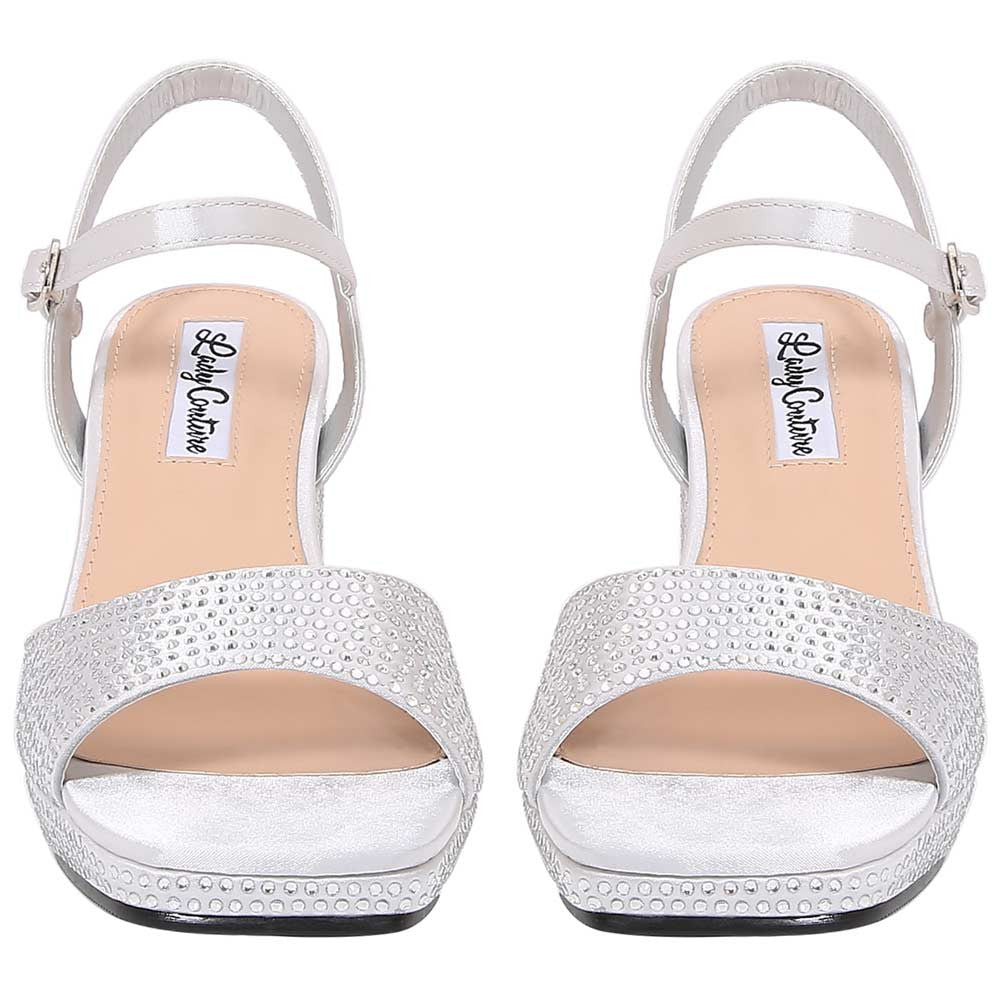 Lady Couture Judy 3” Block Heel Sandals in Silver