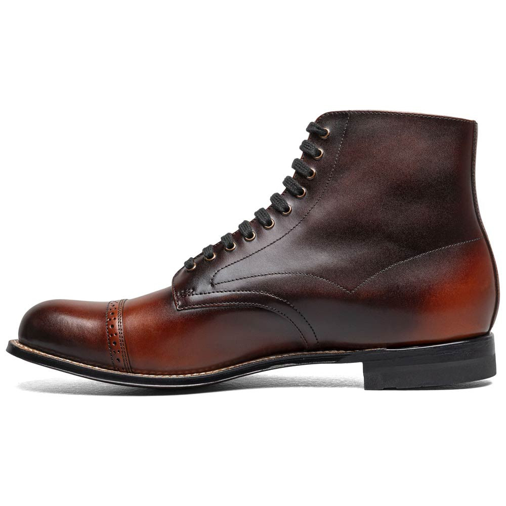 Stacy Adams Madison Cognac Anaconda Print Leather Cap Toe Boots (USA Men Size)