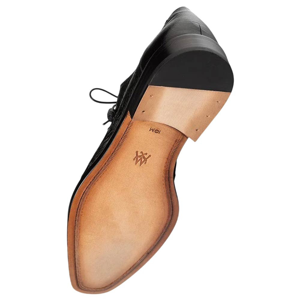 Mezlan Cerler Men's Black Ostrich Split-Toe Derby - Handmade in Spain