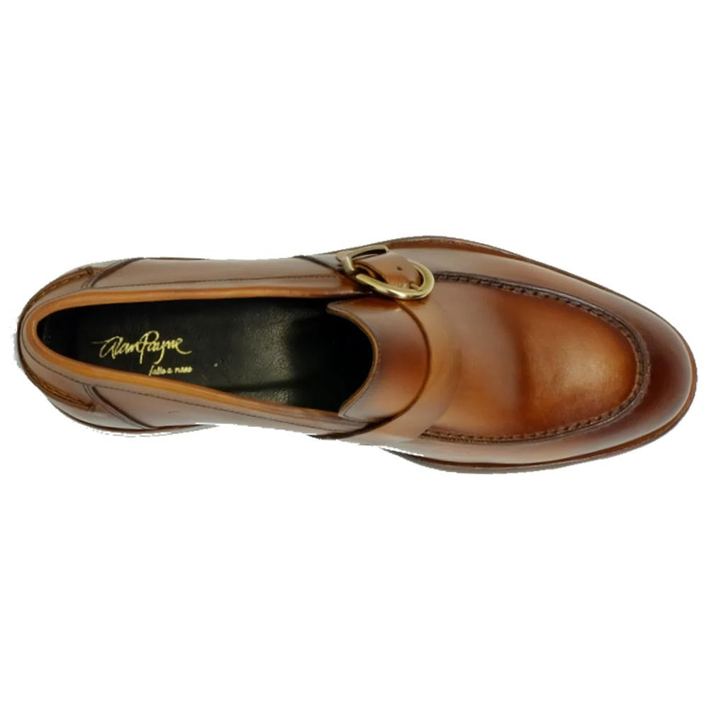 Alan Payne Daytona Painted Calfskin Strap & Buckle Loafer - Cognac