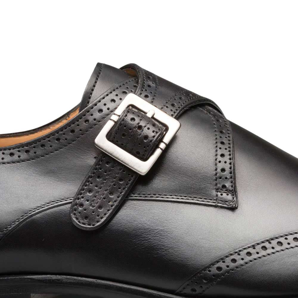 Mezlan Men's Forest Wing Tip Monk Strap in Black