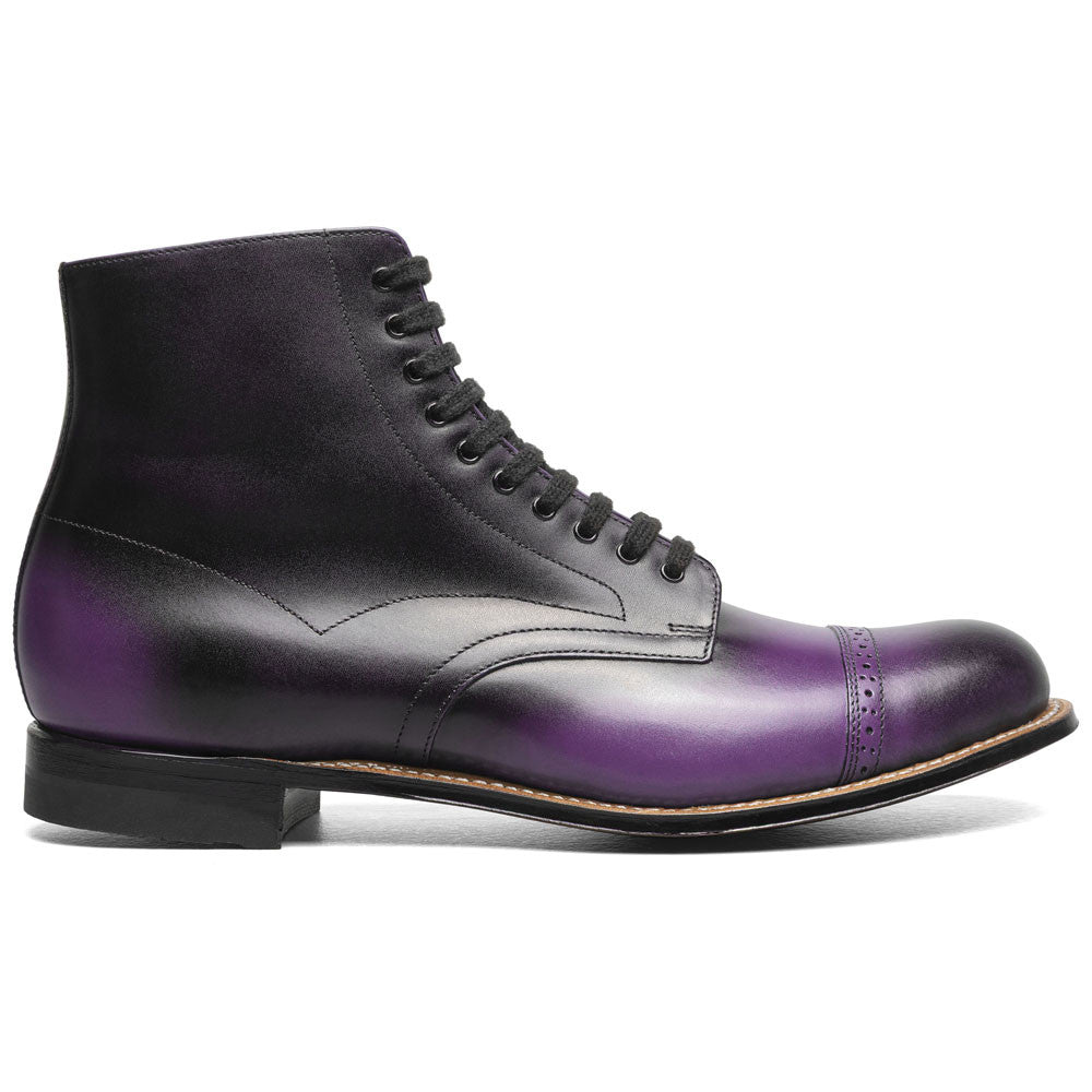 Stacy Adams Madison Purple Anaconda Print Leather Cap Toe Boots (USA Men Size)