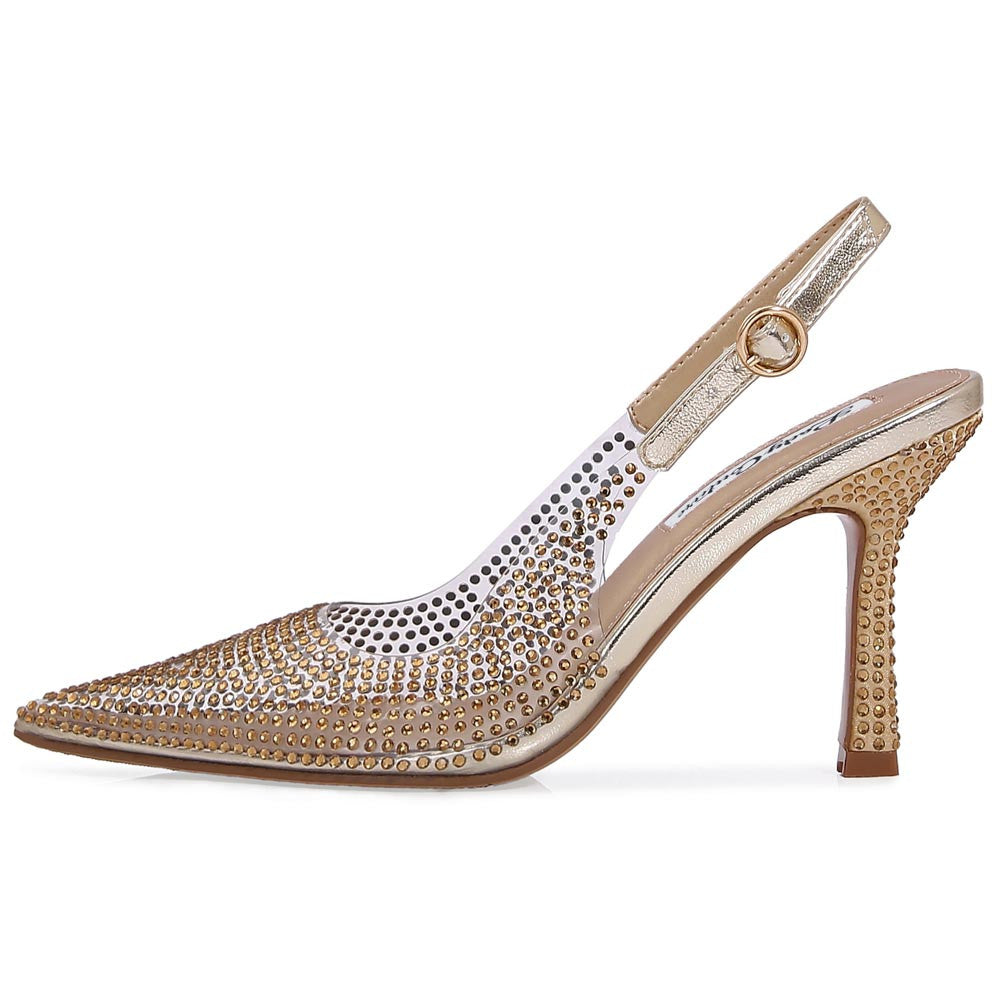 Lady Couture Irene 3.5” High Heel Pumps in Gold