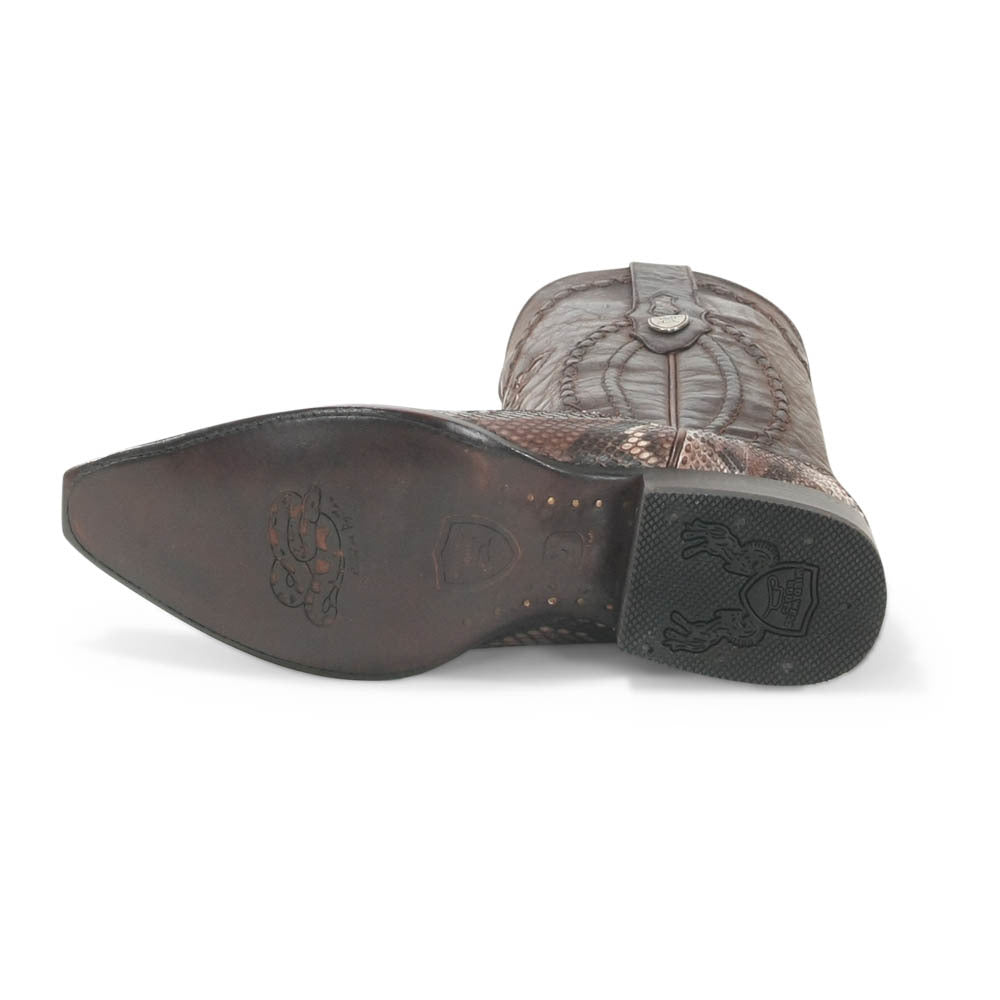 Wild West Rustic Brown Python Snip Toe Boots