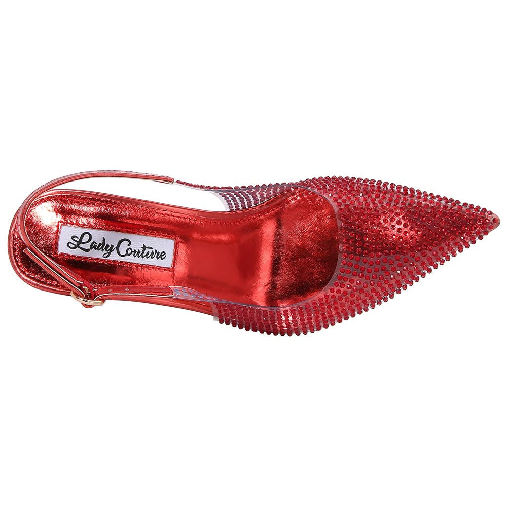 Lady Couture Irene 3.5” High Heel Pumps in Red