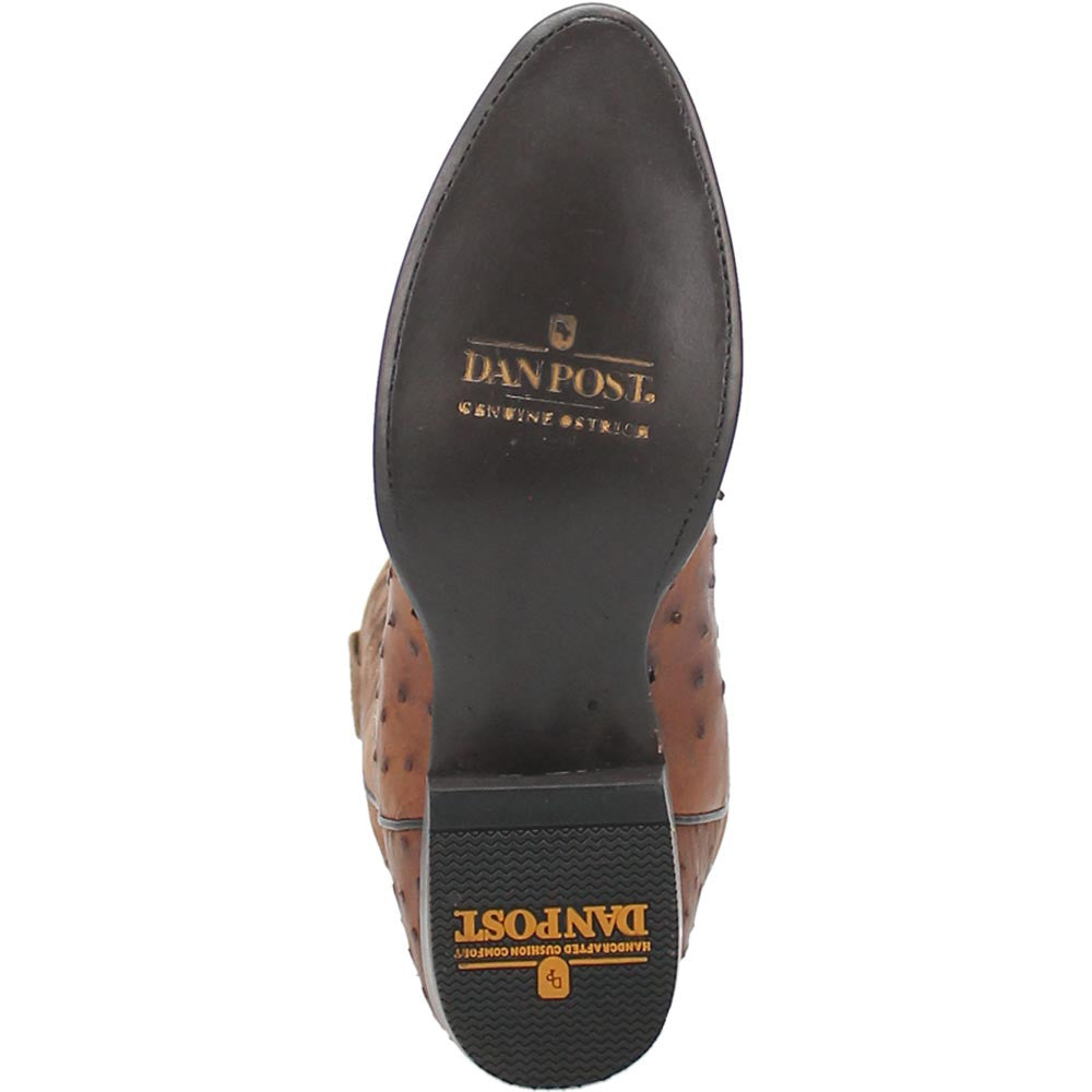 Dan Post Tempe Full Quill Ostrich Round Toe Western Cowboy Boot (US Men Size)