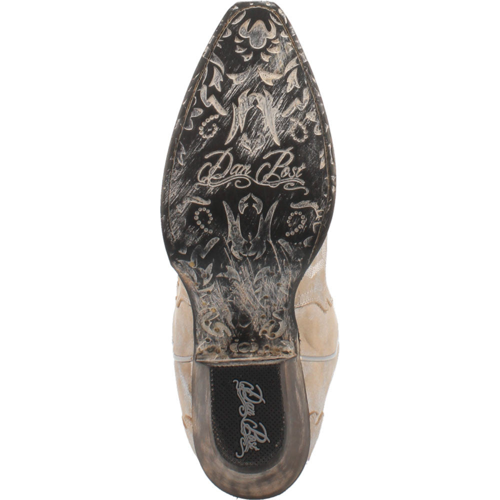 Dan Post Women Frost Bite Silver Glacial Finish 12” Snip Toe Cowboy Boot