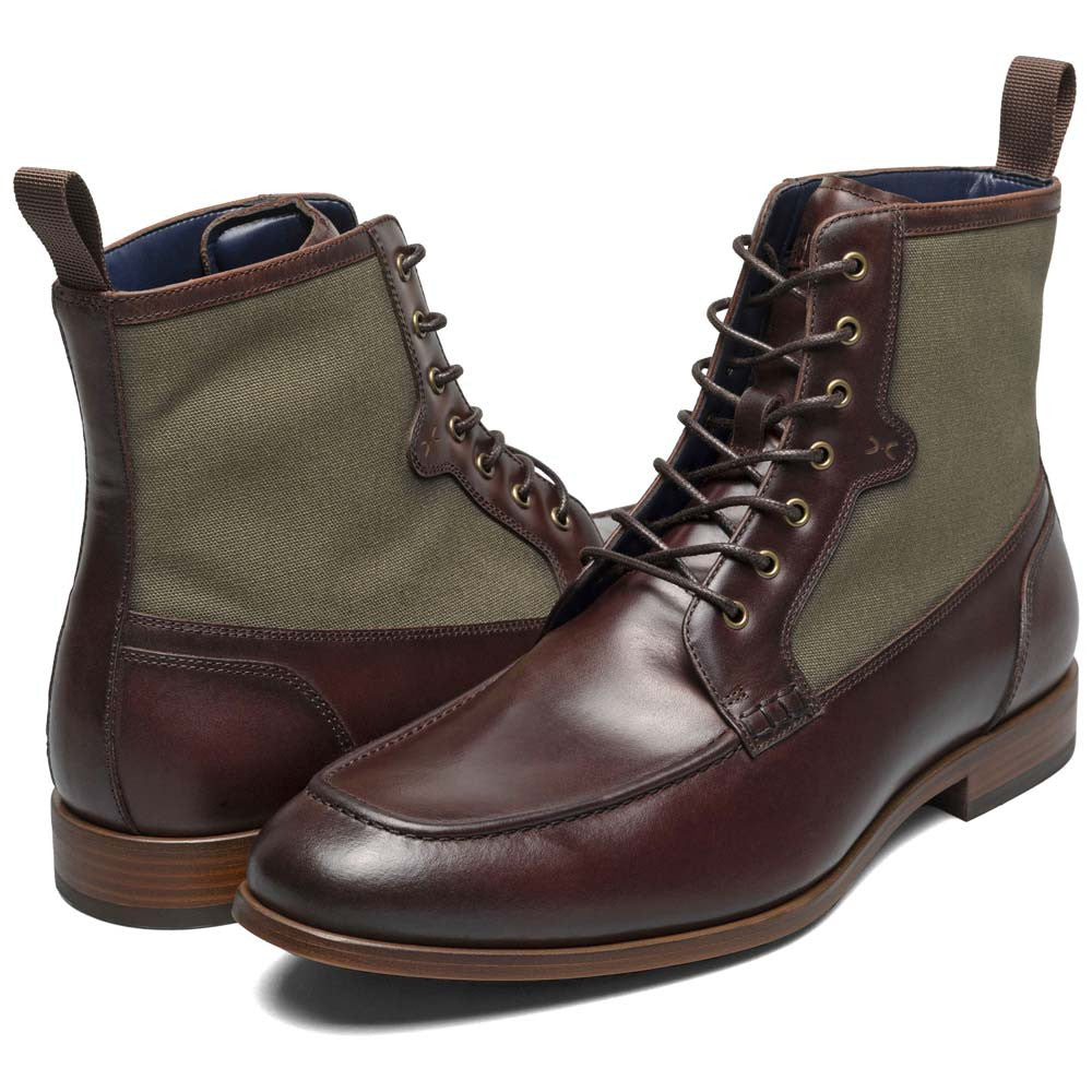Brumley Moc Toe Lace Up Boots Oxford | Stacy Adams Dress Boots in Brown & Olive